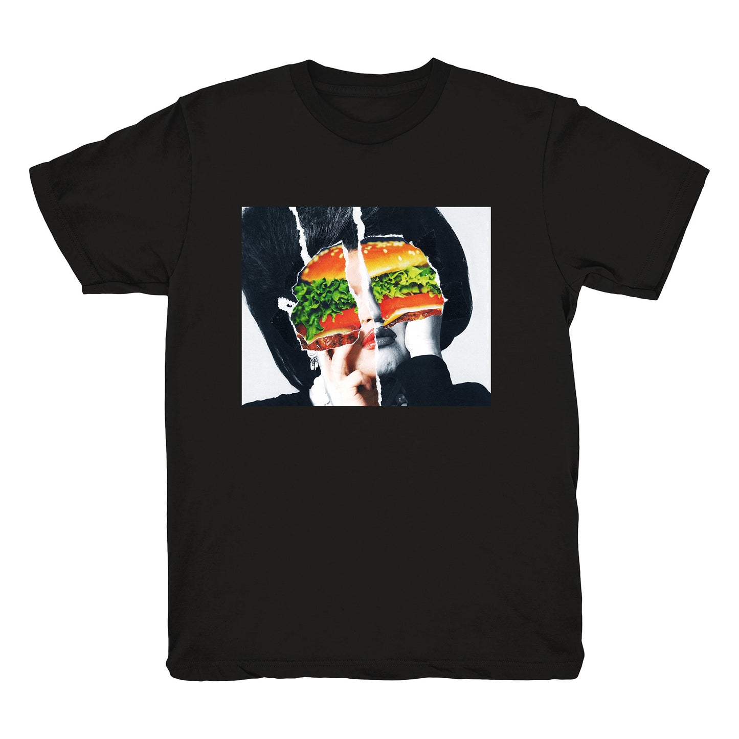 [阿武虎 Tシャツ] hamburger / black