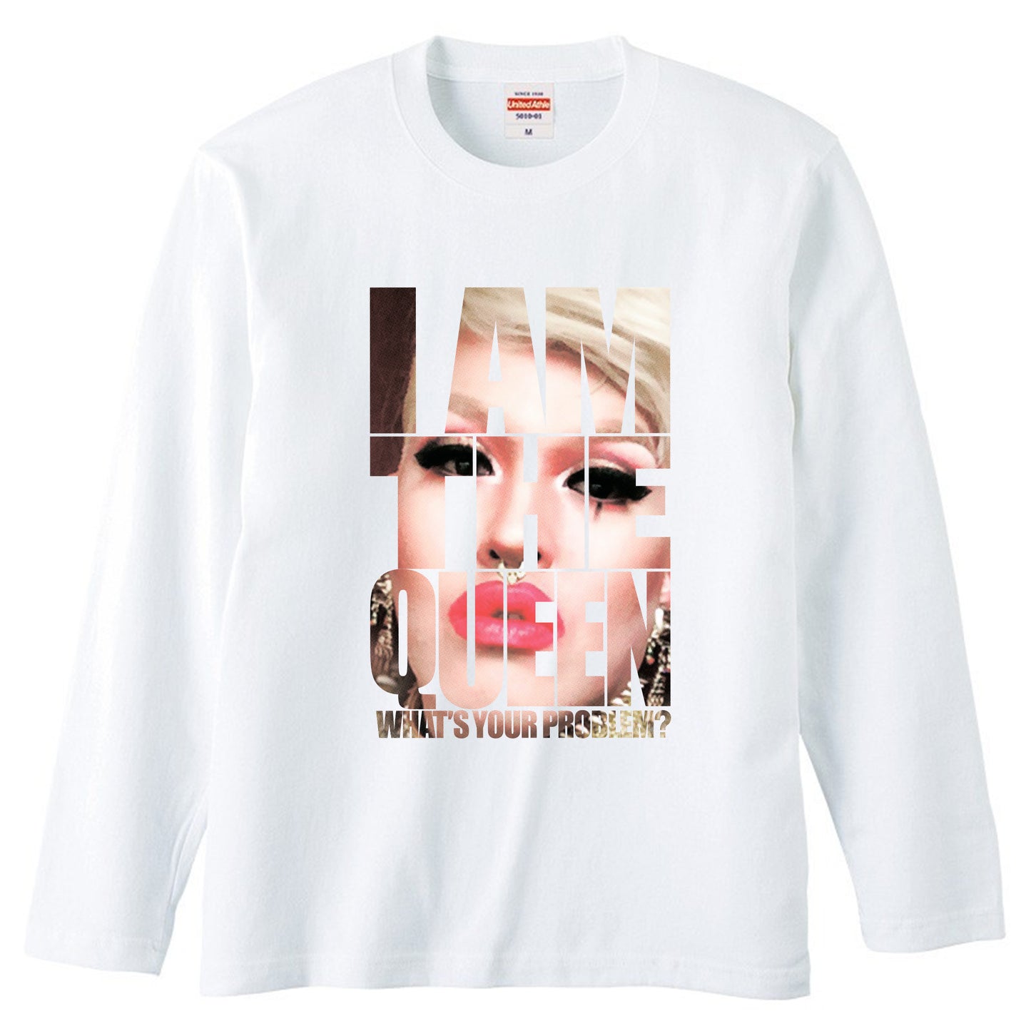 [Abudora Long Sleeve T-Shirt] QUEEN / white